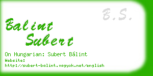 balint subert business card
