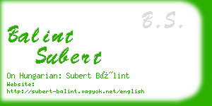 balint subert business card